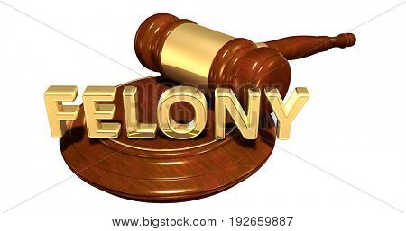Felony Law Concept 3D Illustration
