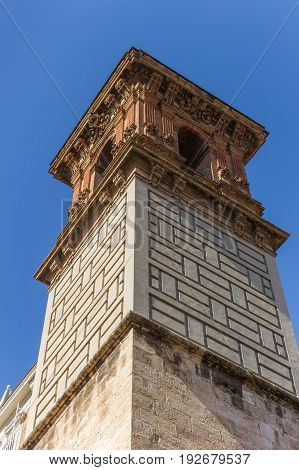 Bell Tower At The Manises Square In Valencia