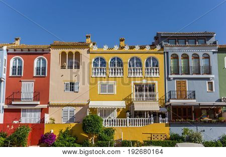 Colorful Houses Of Port Saplaya In Valencia