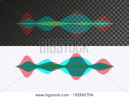 Sound wave omm transparent and white background