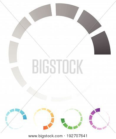 Progress, Process Indicator With 4 Step. Progress Bar, Preloader (buffer) Symbol. Gray Plus 4 Color