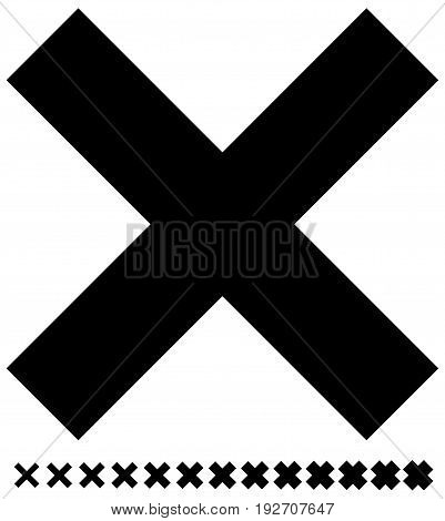 Cross Symbol With Different Weights Included. Delete, Removal, Cancellation, Remove Icon