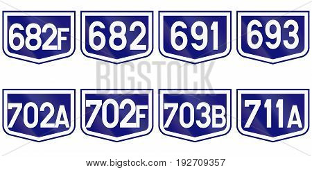 Collection Of Road Markers For County Roads In Romania