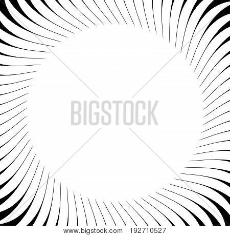 Abstract Pattern With Radial Lines. Radial, Radiating Lines With Distortion Effect. Circular Geometr