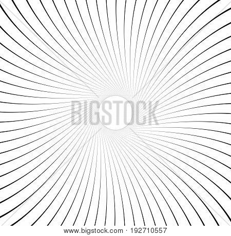 Abstract Pattern With Radial Lines. Radial, Radiating Lines With Distortion Effect. Circular Geometr