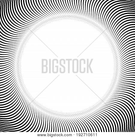 Abstract Pattern With Radial Lines. Radial, Radiating Lines With Distortion Effect. Circular Geometr