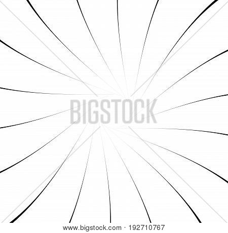 Abstract Pattern With Radial Lines. Radial, Radiating Lines With Distortion Effect. Circular Geometr