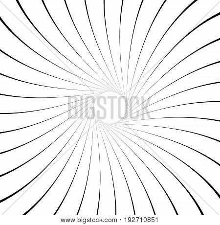Abstract Pattern With Radial Lines. Radial, Radiating Lines With Distortion Effect. Circular Geometr