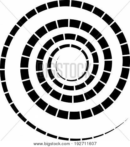 Abstract Spiral Elements. Abstract Unique Swirl, Twirl Shape On White