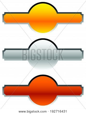 Gold, Silver And Bronze Plaque, Banners. Precious Metal Banner Backgrounds