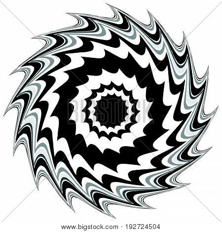Generic Circular Motiff, Mandala. Abstract Grayscale Geometric Element