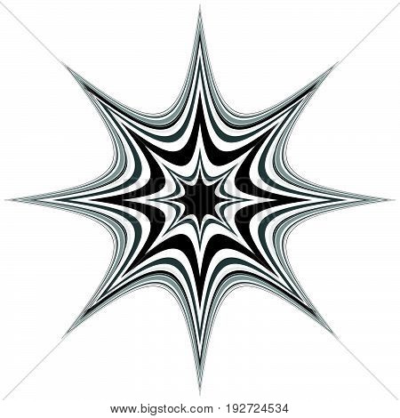 Generic Circular Motiff, Mandala. Abstract Grayscale Geometric Element