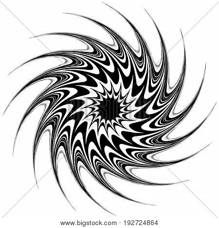 Generic Circular Motiff, Mandala. Abstract Grayscale Geometric Element