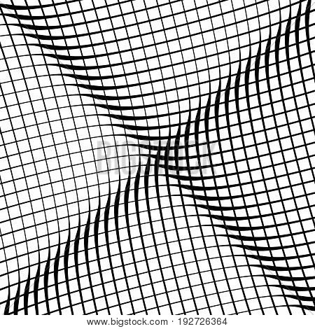 Geometric Black And White Texture. Mesh, Grid Pattern Of Lines