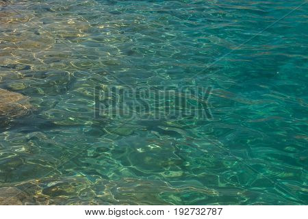 Emerald water sea in the Tremiti beach