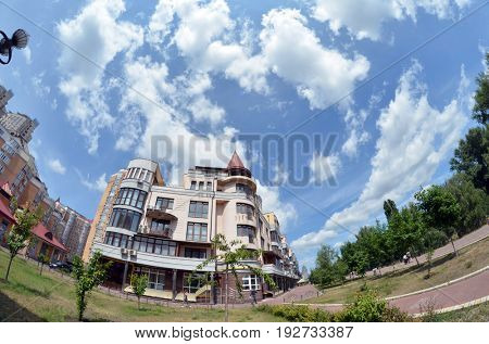 Modern residential area Obolon..June 21 ,2017 in Kiev, Ukraine