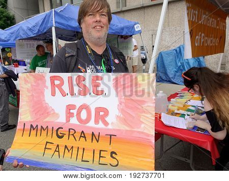 PROVIDENCE, RHODE ISLAND- JUNE 17, 2017: The Gay Pride Fest was held on the waterfront in Providence, Rhode Island on June 17, 2017
