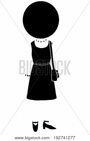 Icon - Office Worker. Woman Businessman. Illustration.