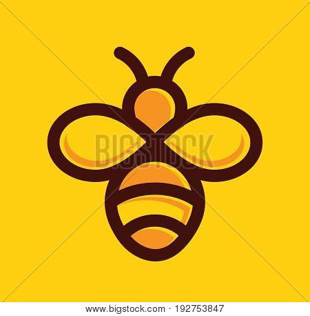 Bee logo. Bee icon symbol. Vector stock.