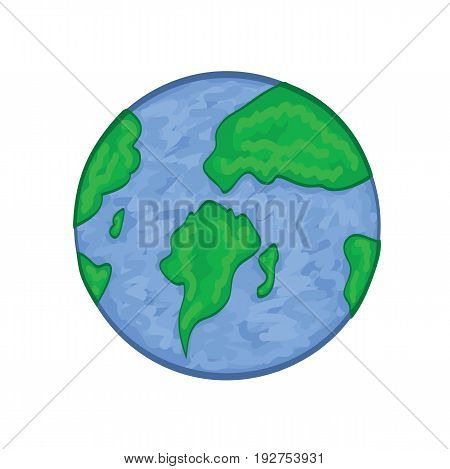 Planet earth icon. Earth in cartoon style. Globe icon. Vector stock.