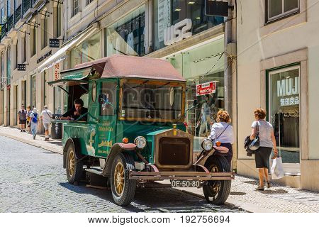 Lisbon, Portugal - May 17, 2017: Sale Of Cd With Traditional Portuguese Music Fado In The Center Of