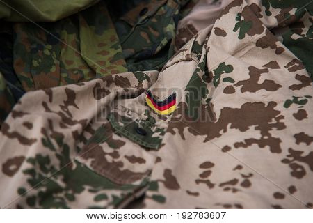 Close Up On German Flag On Military Uniform