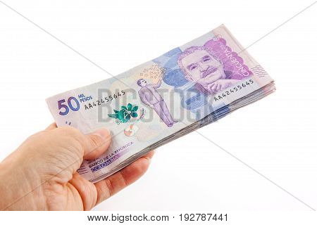 Close up of a woman handling money