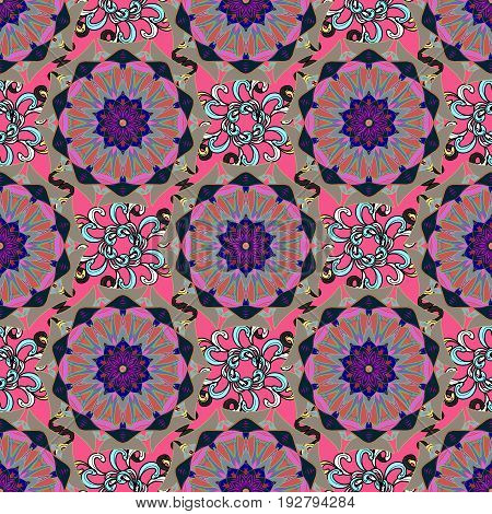 Spiritual and ritual symbol of Islam Arabic Indian religions. Vector Round Ornament Pattern. Mandala on background. Geometric circle element in glod colors.