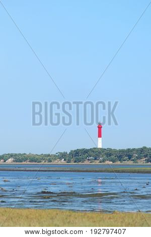 Lighthouse La Coubre at the French Atlantic coast in La Palmyre 