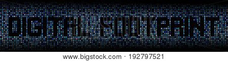 Digital Footprint text over hex code illustration