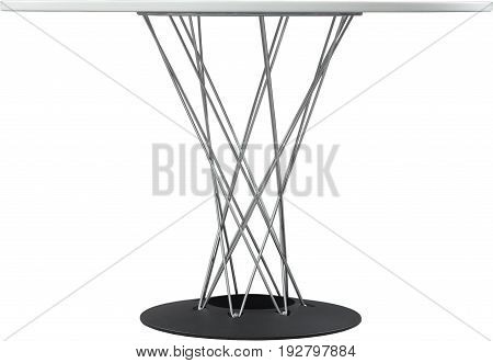 round white dinning table. Modern designer, table isolated on white background. Series of furniture