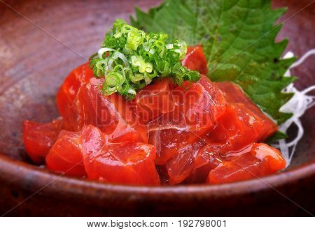 Japanese food Spicy Makuro or Tuna spicy.