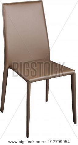 Brown color office leather chair. Modern designer chair for the interior. Isolated on white.