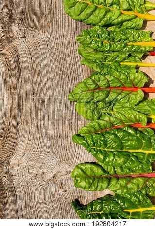 Flat Lay Rainbow Swiss Chard Healthy Diet Recipes Mock Up  Background
