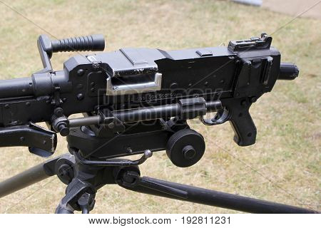 Close Up Of An L7A2 Gpmg 