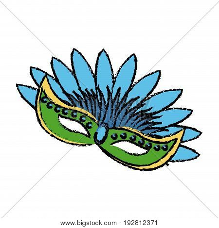 brazilian carnival mask feathers celebration image vector illustration