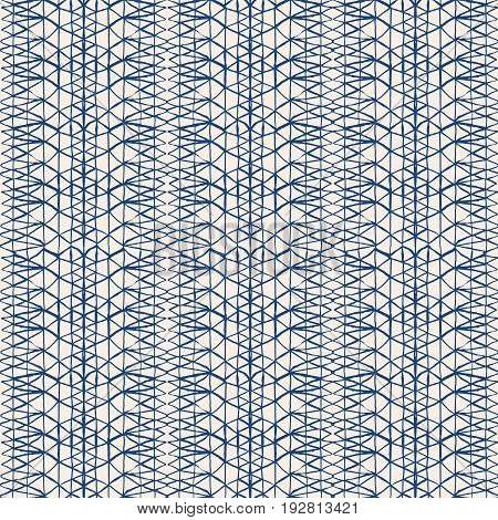 Vector tie dye seamless pattern. Hand drawn shibori print. Ink textured japanese background. Modern batic wallpaper tile. Watercolor indigo endless backdrop.
