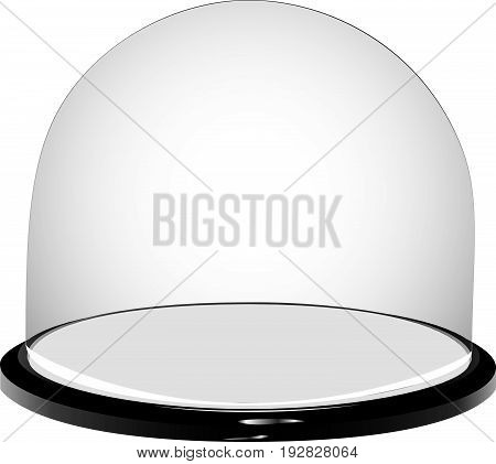 Glass container with a plastic base - Glass display dome