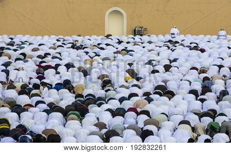 Sunrise Prayer At The Start Of Eid, Muslim Holiday After A Month Of Ramadan