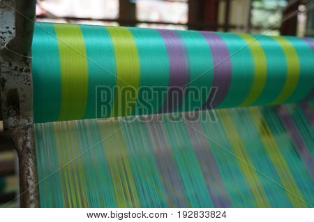 The Colorful Silk on the Weaving loom