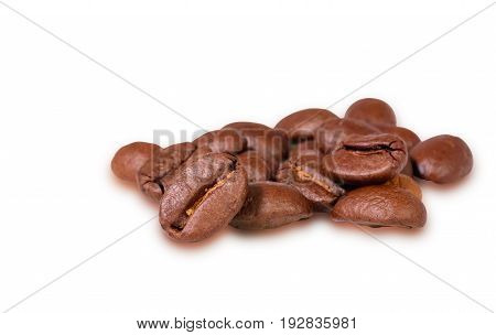 Coffee beans isolated on white background with clipping path.