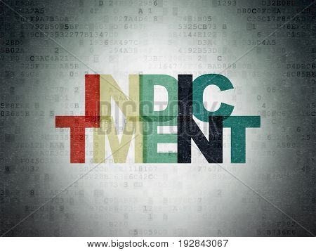 Law concept: Painted multicolor text Indictment on Digital Data Paper background
