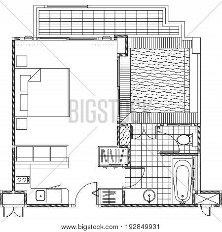 Flat construction plan vector for you ideas