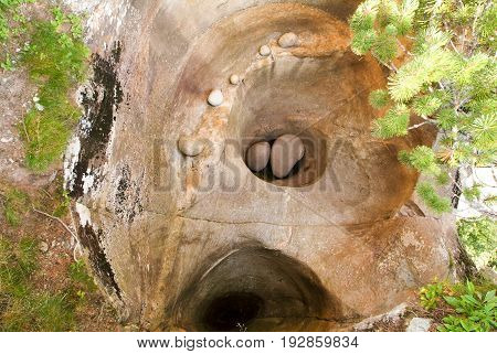 Glacier Garden at Cavaglia on the Swiss alps