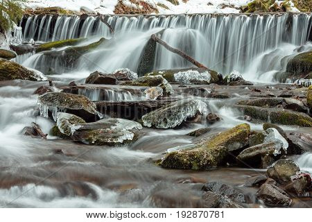 Flowing Water Of Carpathian Mountain Stream