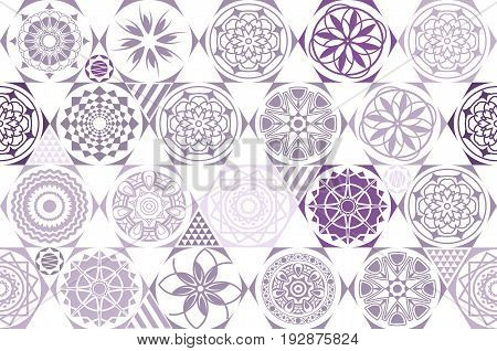 Violet. Purple. Seamless Ceramic Tile With Colorful Patchwork. Vintage Multicolor Pattern In Turkish