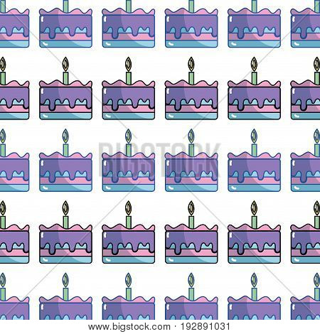 tasty cake desset with candle to eat background vector illustration