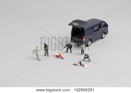 Group Of Mini Ature Robber  Are Working