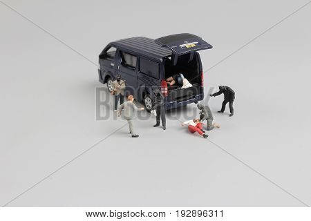 Group Of Mini Ature Robber  Are Working