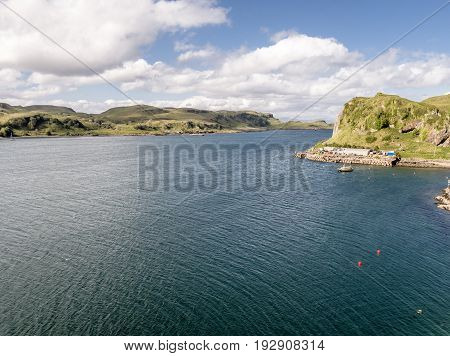 Aerial view of the coast between Gallanach and Oban, Argyll, Scotland